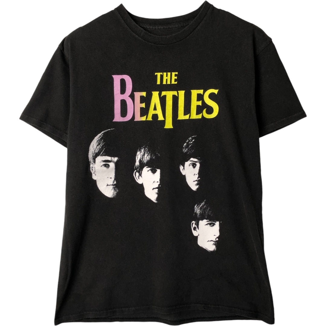 THE BEATLES Band T-shirt, Men's M size cotton black type Vintage Second Hand