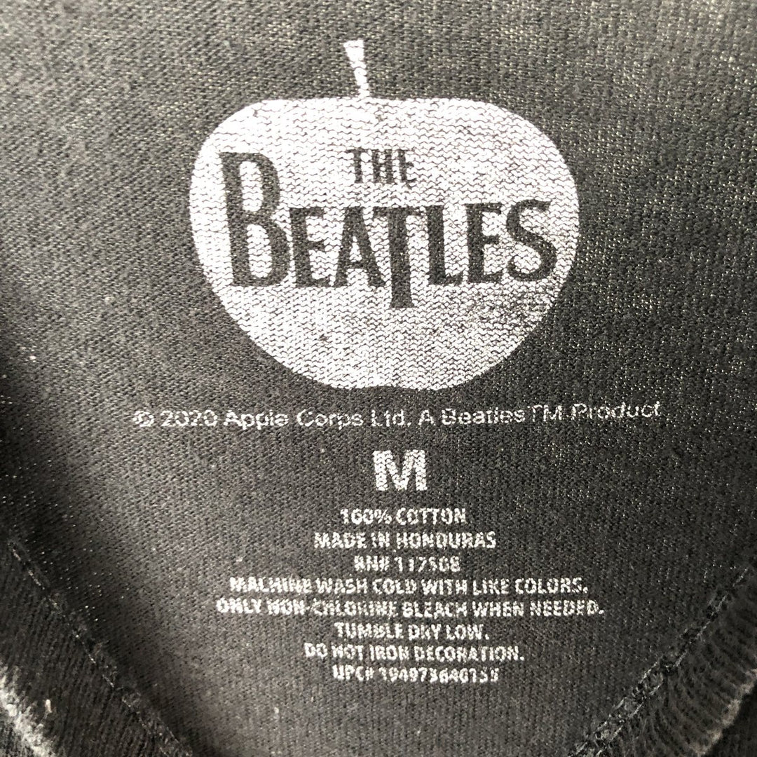 THE BEATLES Band T-shirt, Men's M size cotton black type Vintage Second Hand
