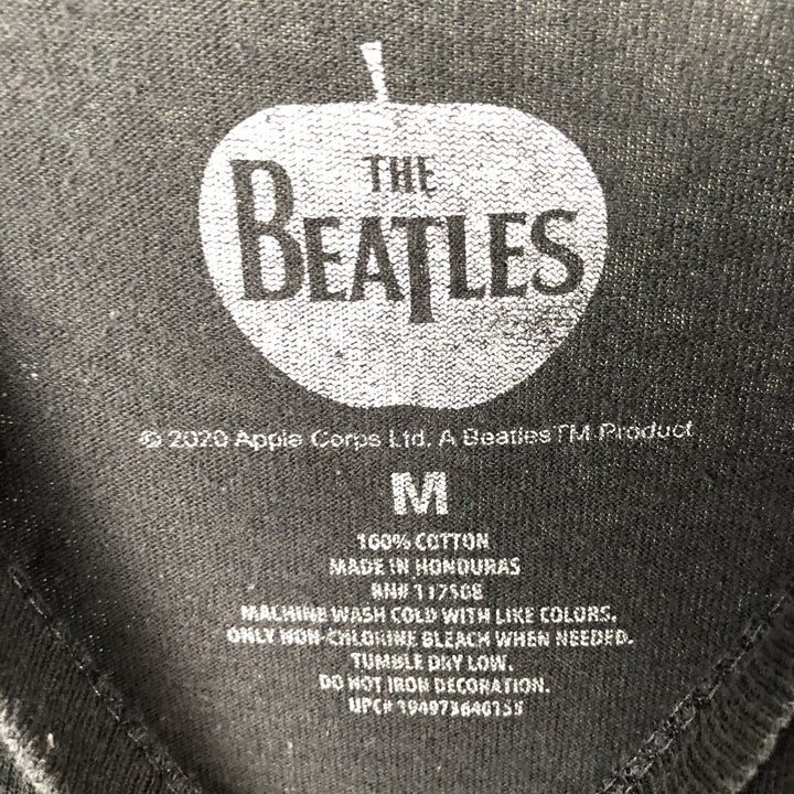 THE BEATLES Band T-shirt, Men's M size cotton black type Vintage Second Hand