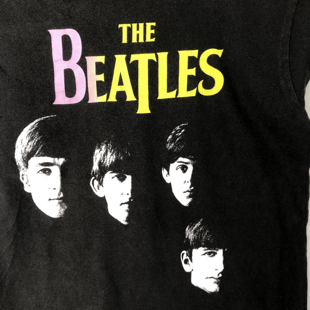 THE BEATLES Band T-shirt, Men's M size cotton black type Vintage Second Hand