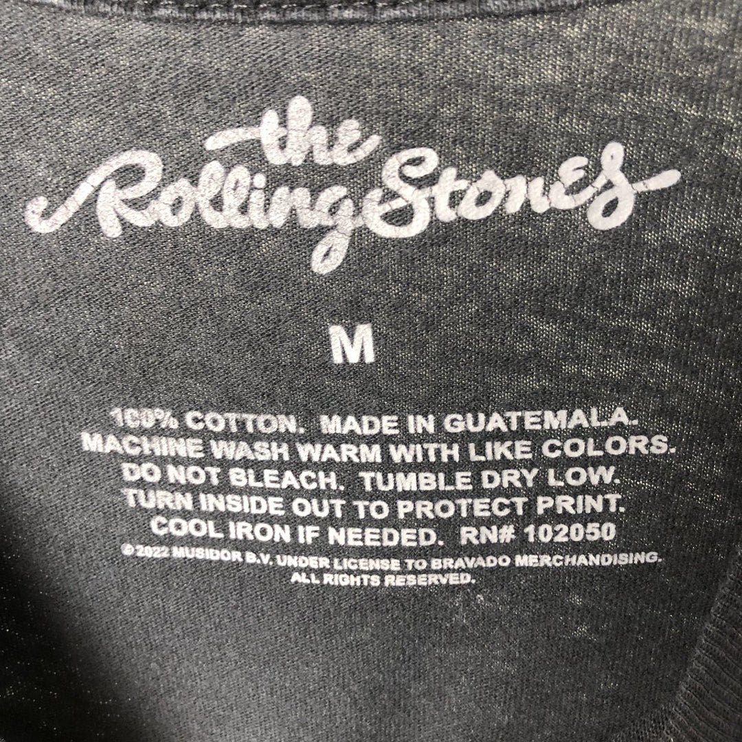 The Rolling Stones Band T-shirt, Men's M size cotton black type Vintage Second Hand