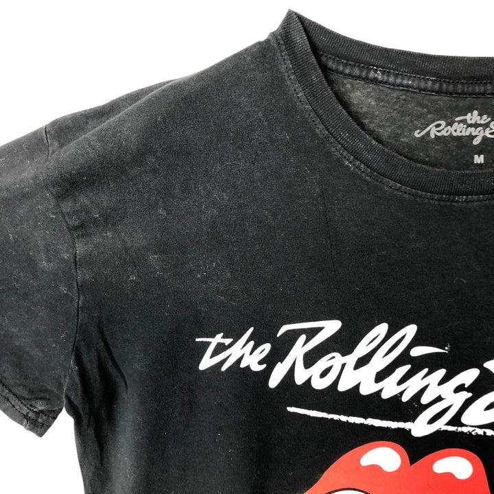 The Rolling Stones Band T-shirt, Men's M size cotton black type Vintage Second Hand