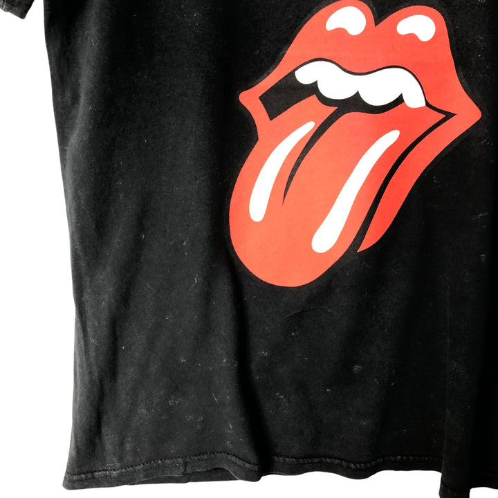 The Rolling Stones Band T-shirt, Men's M size cotton black type Vintage Second Hand