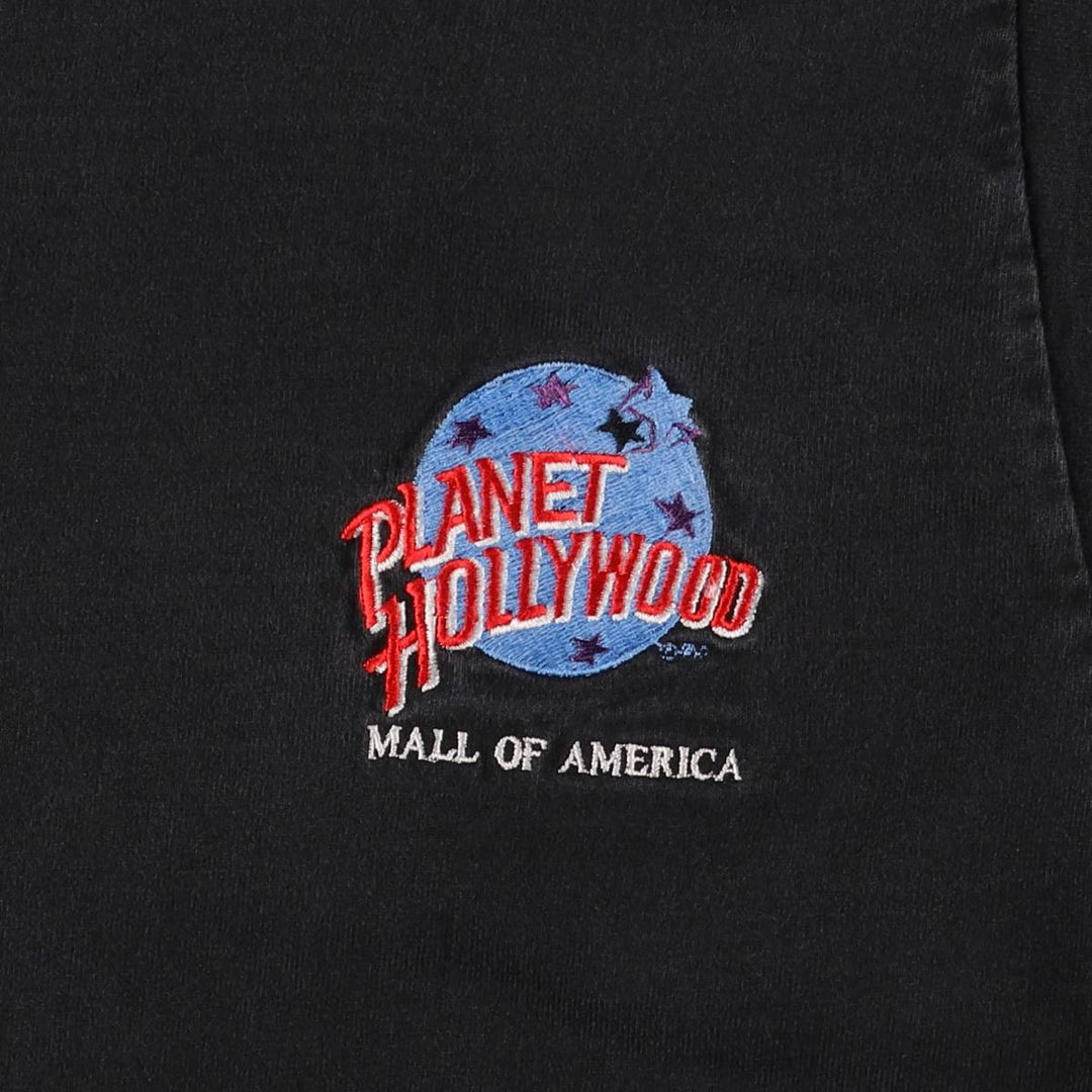 90'S PLANET HOLLYWOOD Advertising T-shirt Made in USA Men's XL Vintage cotton black type Vintage Second Hand