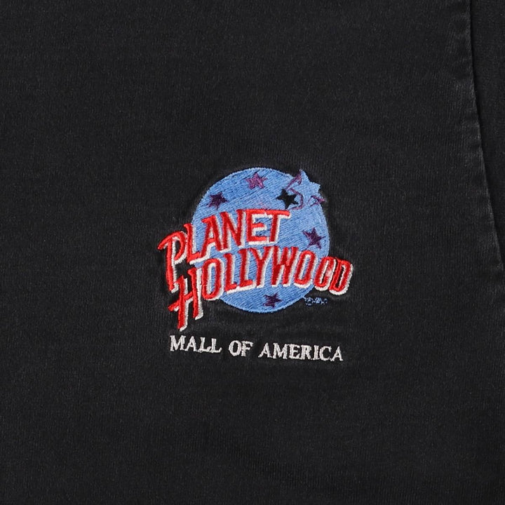 90'S PLANET HOLLYWOOD Advertising T-shirt Made in USA Men's XL Vintage cotton black type Vintage Second Hand