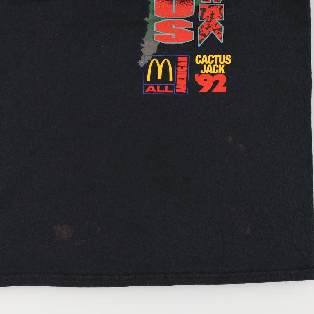 CACTUS JACK Travis Scott x McDonald's All American '92 Advertising T-Shirt, Men's Size Small cotton black type Vintage Second Hand