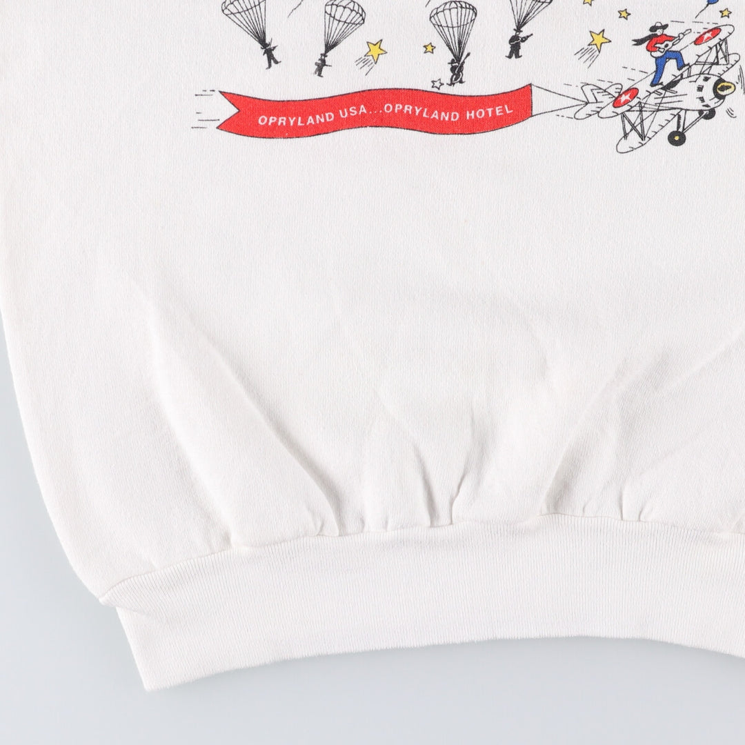 Vintage 90'S Fruit of the Loom print sweatshirt, made in the USA, size M, men's cotton white type Vintage Second Hand
