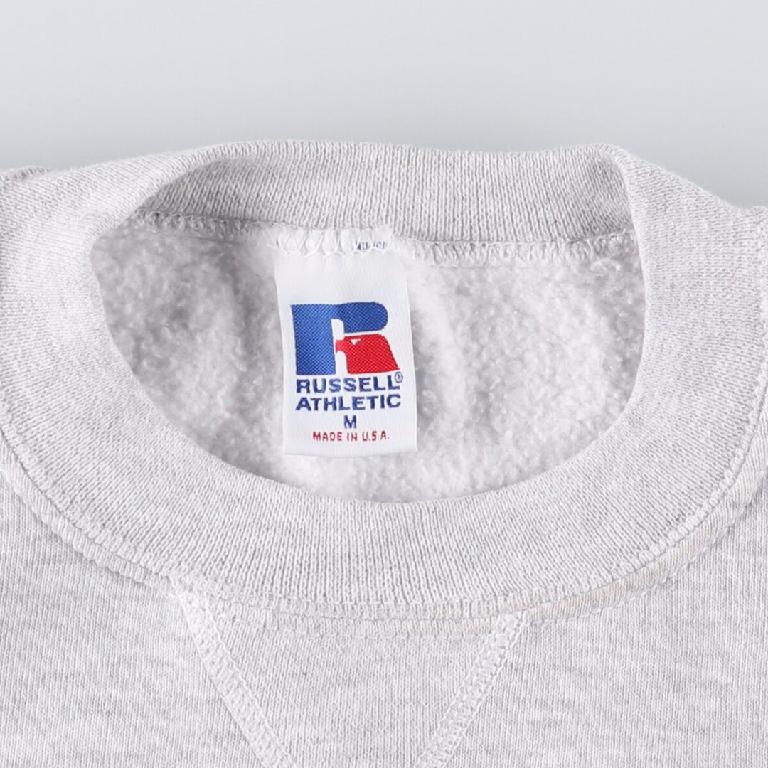 Vintage 90'S Russell ATHLETIC message print sweatshirt, made in the USA, size M, men's cotton gray type Vintage Second Hand
