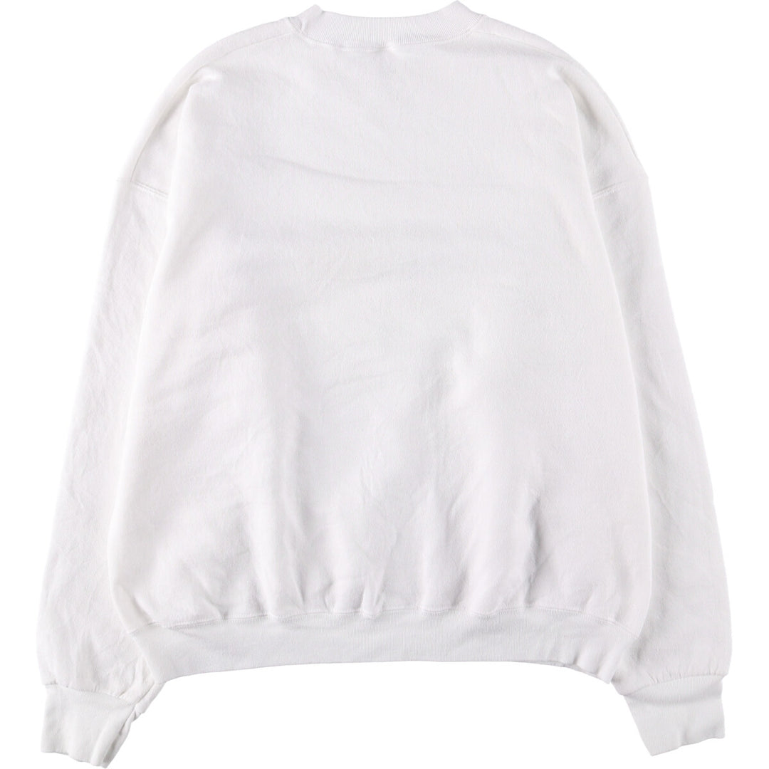 90'S Fruit of the Loom printed sweatshirt, sweatshirt, men's XL size, vintage cotton white type Vintage Second Hand