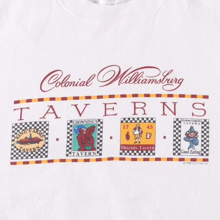 90'S Fruit of the Loom printed sweatshirt, sweatshirt, men's XL size, vintage cotton white type Vintage Second Hand