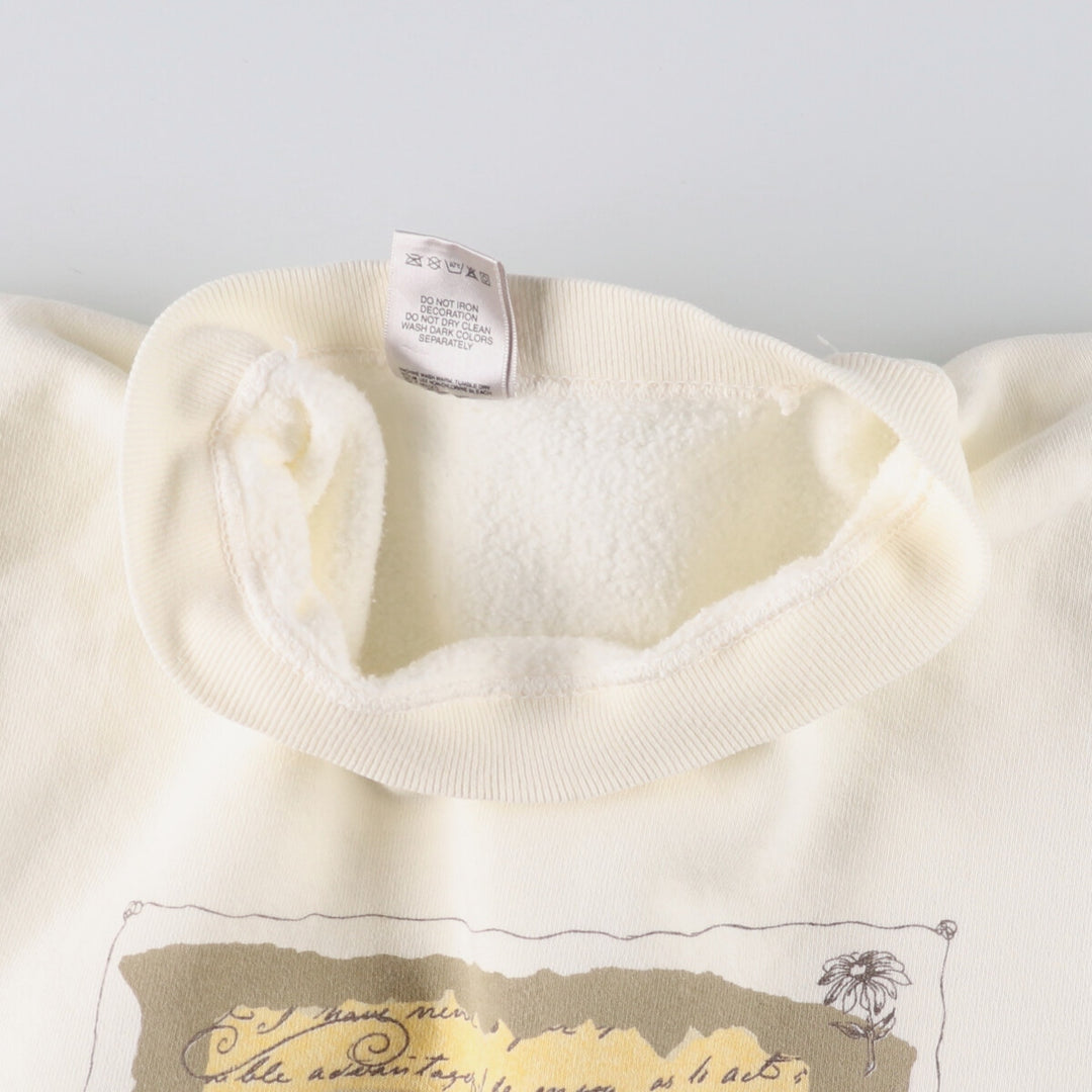 90'S Fruit of the Loom printed sweatshirt, made in the USA, men's XL size, vintage cotton unbleached Vintage Second Hand