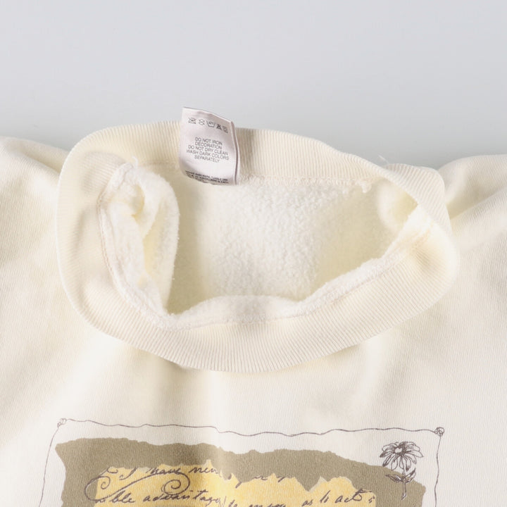 90'S Fruit of the Loom printed sweatshirt, made in the USA, men's XL size, vintage cotton unbleached Vintage Second Hand