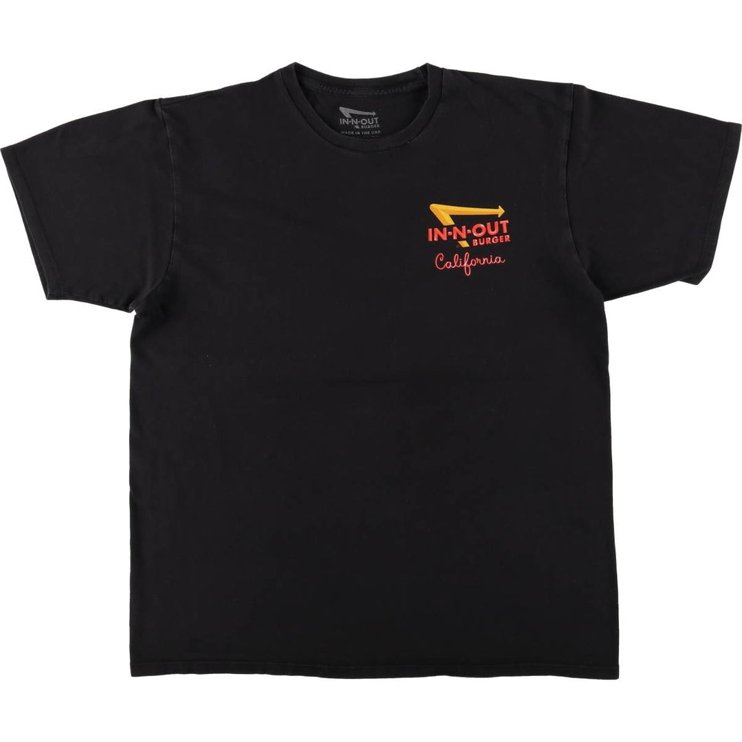 IN-N-OUT BURGER In-N-Out Burger Advertising T-shirt Made in USA Men's L size cotton black type Vintage Second Hand