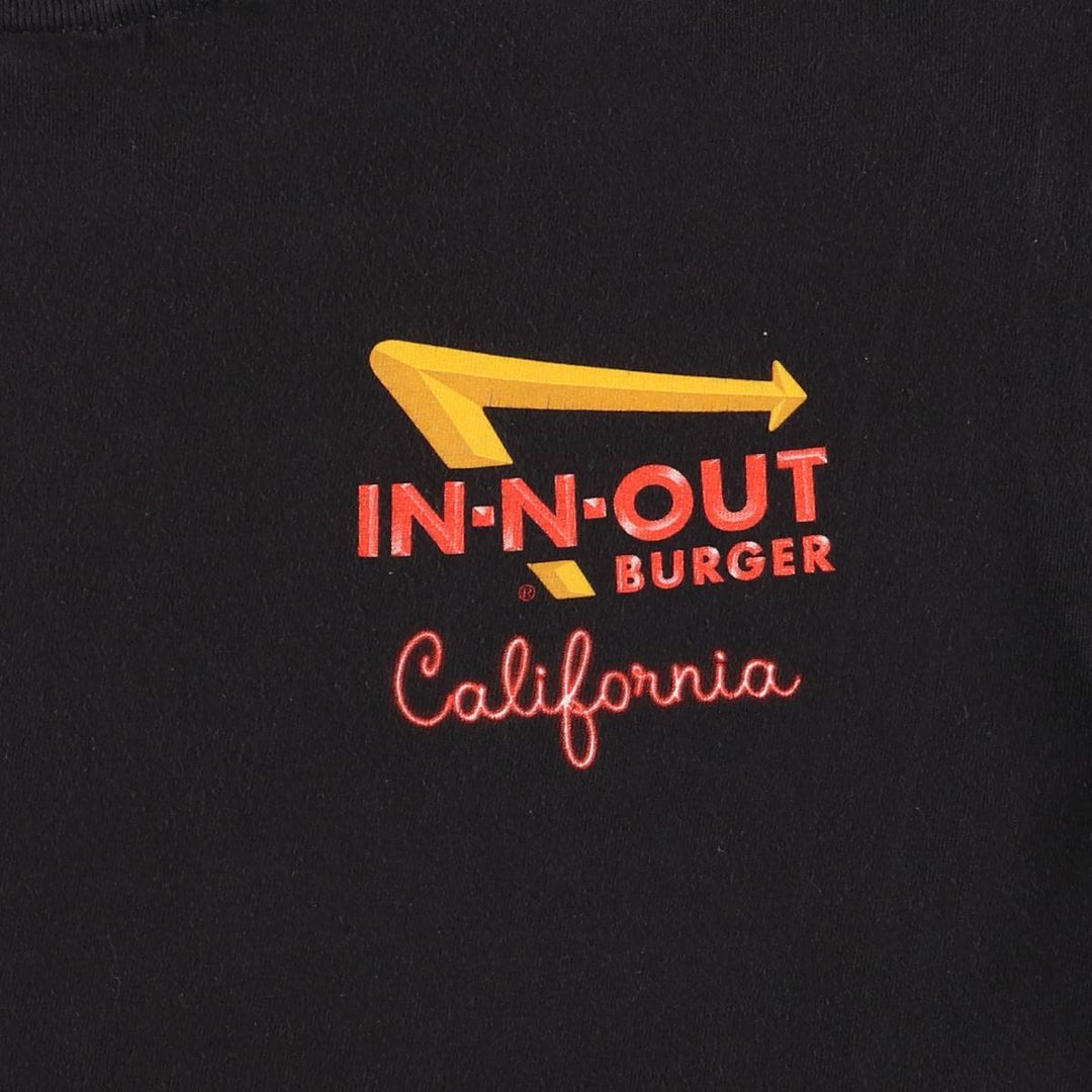 IN-N-OUT BURGER In-N-Out Burger Advertising T-shirt Made in USA Men's L size cotton black type Vintage Second Hand