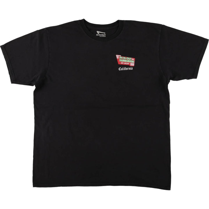 IN-N-OUT BURGER In-N-Out Burger Advertising T-shirt Made in USA Men's XL size cotton black type Vintage Second Hand