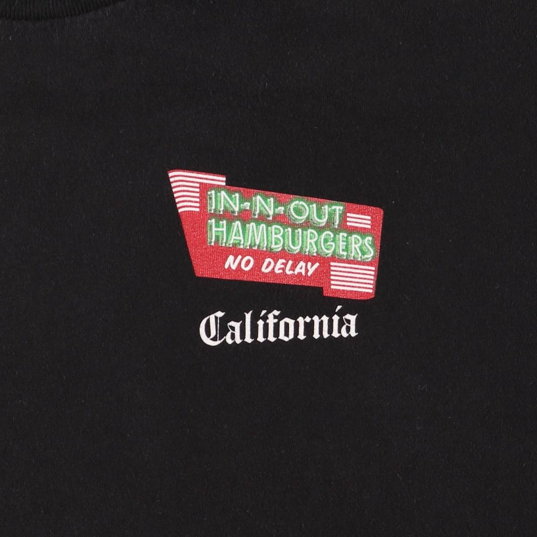 IN-N-OUT BURGER In-N-Out Burger Advertising T-shirt Made in USA Men's XL size cotton black type Vintage Second Hand