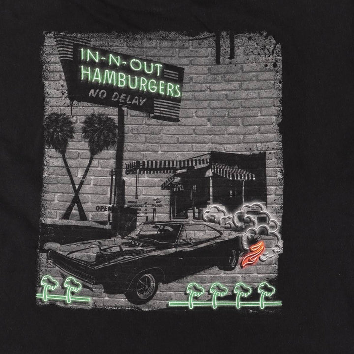 IN-N-OUT BURGER In-N-Out Burger Advertising T-shirt Made in USA Men's XL size cotton black type Vintage Second Hand