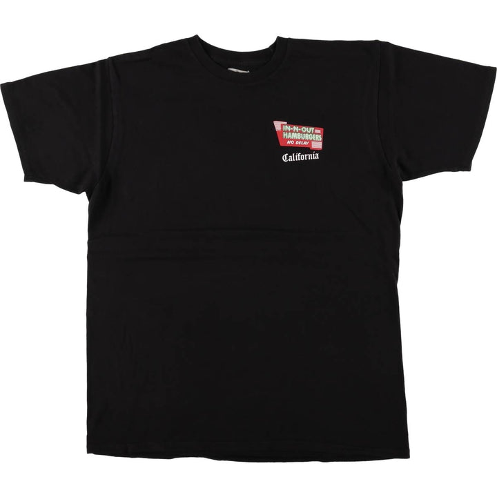 IN-N-OUT BURGER In-N-Out Burger Advertising T-shirt Made in USA Men's L size cotton black type Vintage Second Hand