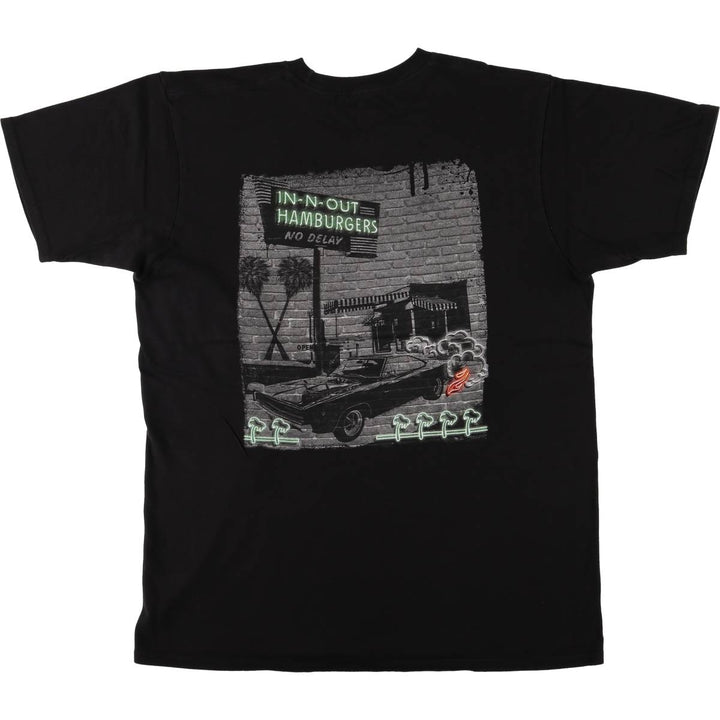 IN-N-OUT BURGER In-N-Out Burger Advertising T-shirt Made in USA Men's L size cotton black type Vintage Second Hand