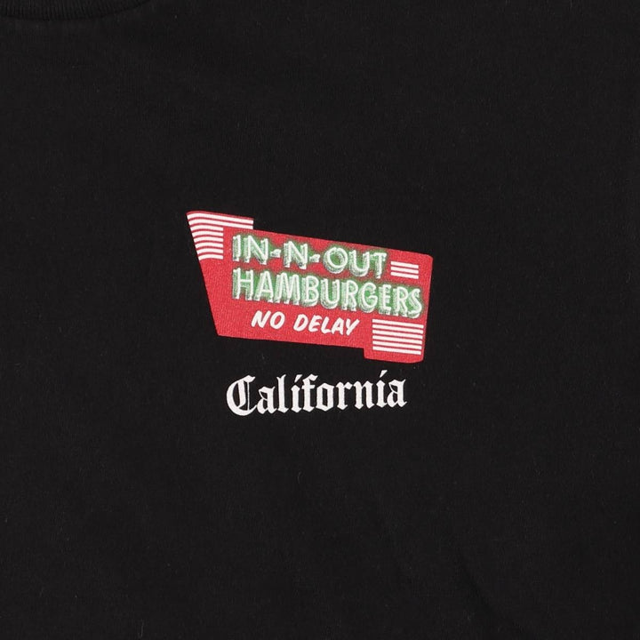 IN-N-OUT BURGER In-N-Out Burger Advertising T-shirt Made in USA Men's L size cotton black type Vintage Second Hand