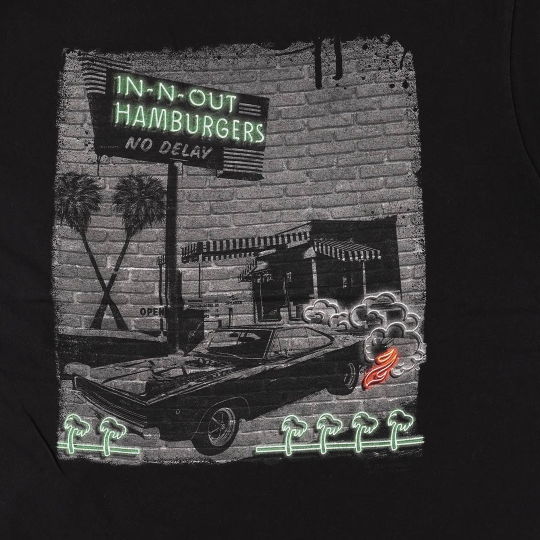 IN-N-OUT BURGER In-N-Out Burger Advertising T-shirt Made in USA Men's L size cotton black type Vintage Second Hand