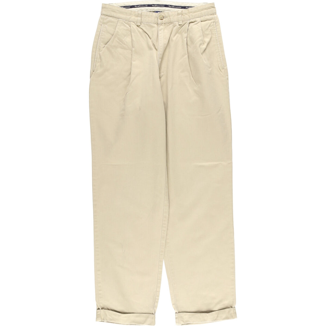 Ralph Lauren Polo Ralph Lauren Two-pleat Chino Pants Men's W30 cotton Beige type Vintage Second Hand