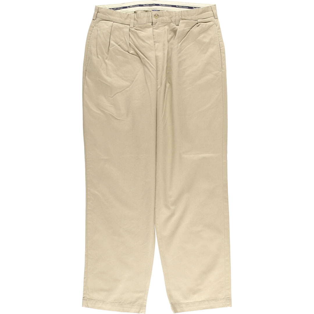 Ralph Lauren Polo Ralph Lauren Two-pleat Chino Pants for Men, W34 equivalent cotton Beige type Vintage Second Hand