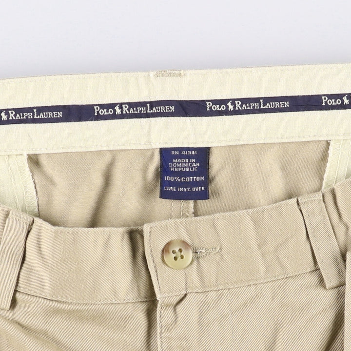 Ralph Lauren Polo Ralph Lauren Two-pleat Chino Pants for Men, W34 equivalent cotton Beige type Vintage Second Hand