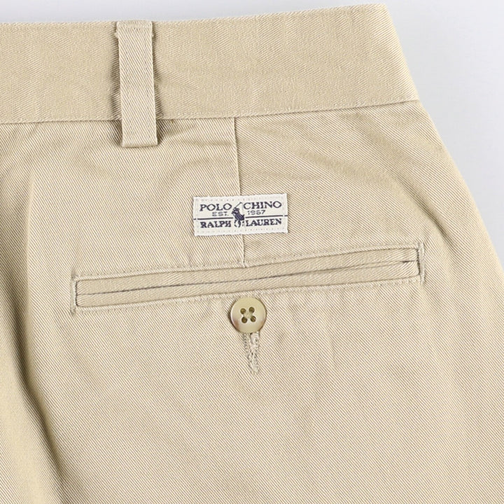Ralph Lauren Polo Ralph Lauren Two-pleat Chino Pants for Men, W34 equivalent cotton Beige type Vintage Second Hand