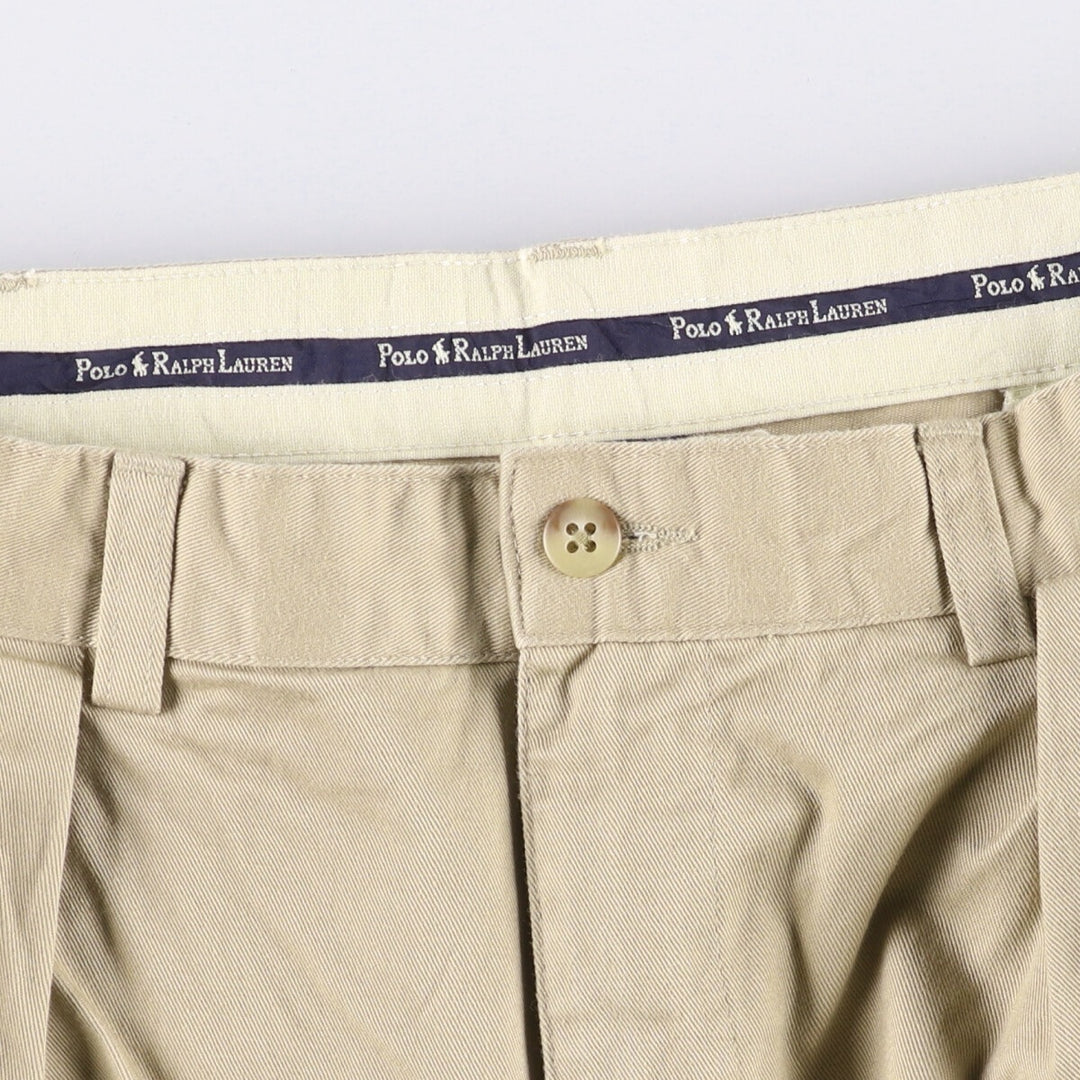 Ralph Lauren Polo Ralph Lauren Two-pleat Chino Pants for Men, W34 equivalent cotton Beige type Vintage Second Hand