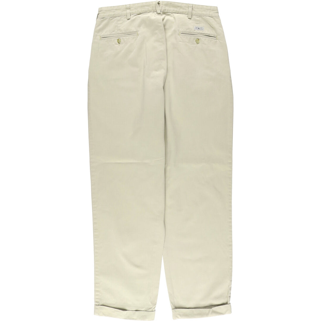 Ralph Lauren Polo Ralph Lauren Two-pleat Chino Pants for Men, W35 cotton Beige type Vintage Second Hand