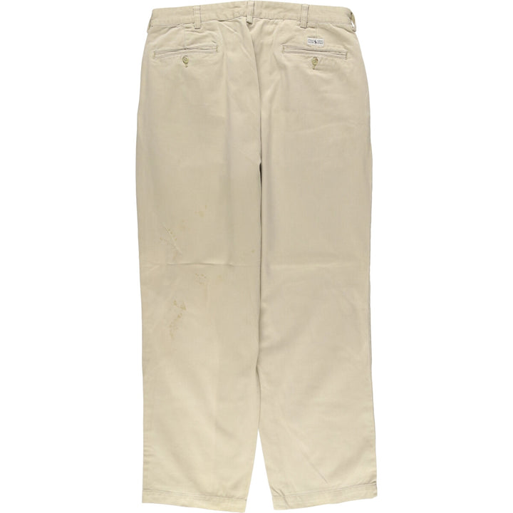 Ralph Lauren POLO by Ralph Lauren ANDREW PANT, two-pleat chino pants, men's, W35 equivalent cotton Beige type Vintage Second Hand