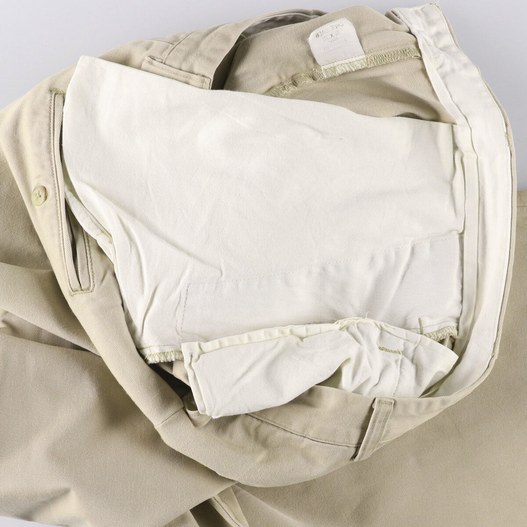 Ralph Lauren POLO by Ralph Lauren ANDREW PANT, two-pleat chino pants, men's, W35 equivalent cotton Beige type Vintage Second Hand