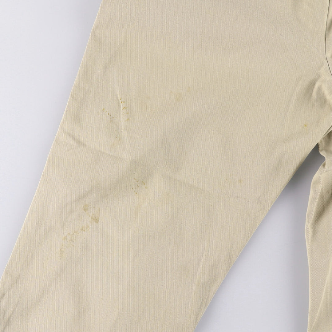 Ralph Lauren POLO by Ralph Lauren ANDREW PANT, two-pleat chino pants, men's, W35 equivalent cotton Beige type Vintage Second Hand