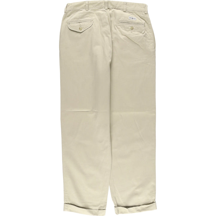 Ralph Lauren POLO by Ralph Lauren HAMMOND PANT, two-pleat chino pants, men's, W33 equivalent cotton Beige type Vintage Second Hand
