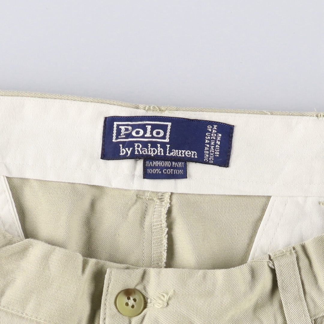 Ralph Lauren POLO by Ralph Lauren HAMMOND PANT, two-pleat chino pants, men's, W33 equivalent cotton Beige type Vintage Second Hand