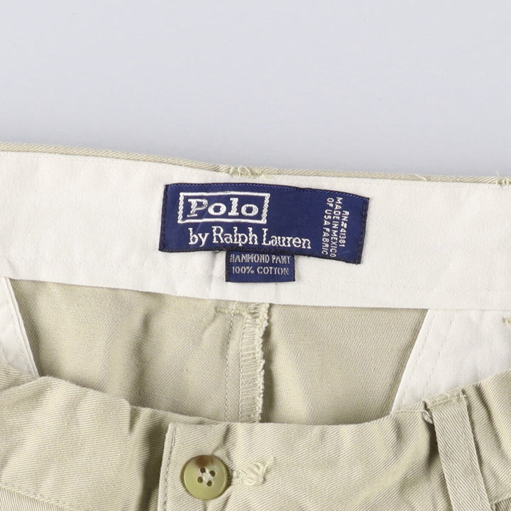 Ralph Lauren POLO by Ralph Lauren HAMMOND PANT, two-pleat chino pants, men's, W33 equivalent cotton Beige type Vintage Second Hand