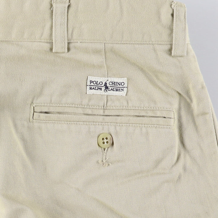 Ralph Lauren POLO by Ralph Lauren HAMMOND PANT, two-pleat chino pants, men's, W33 equivalent cotton Beige type Vintage Second Hand
