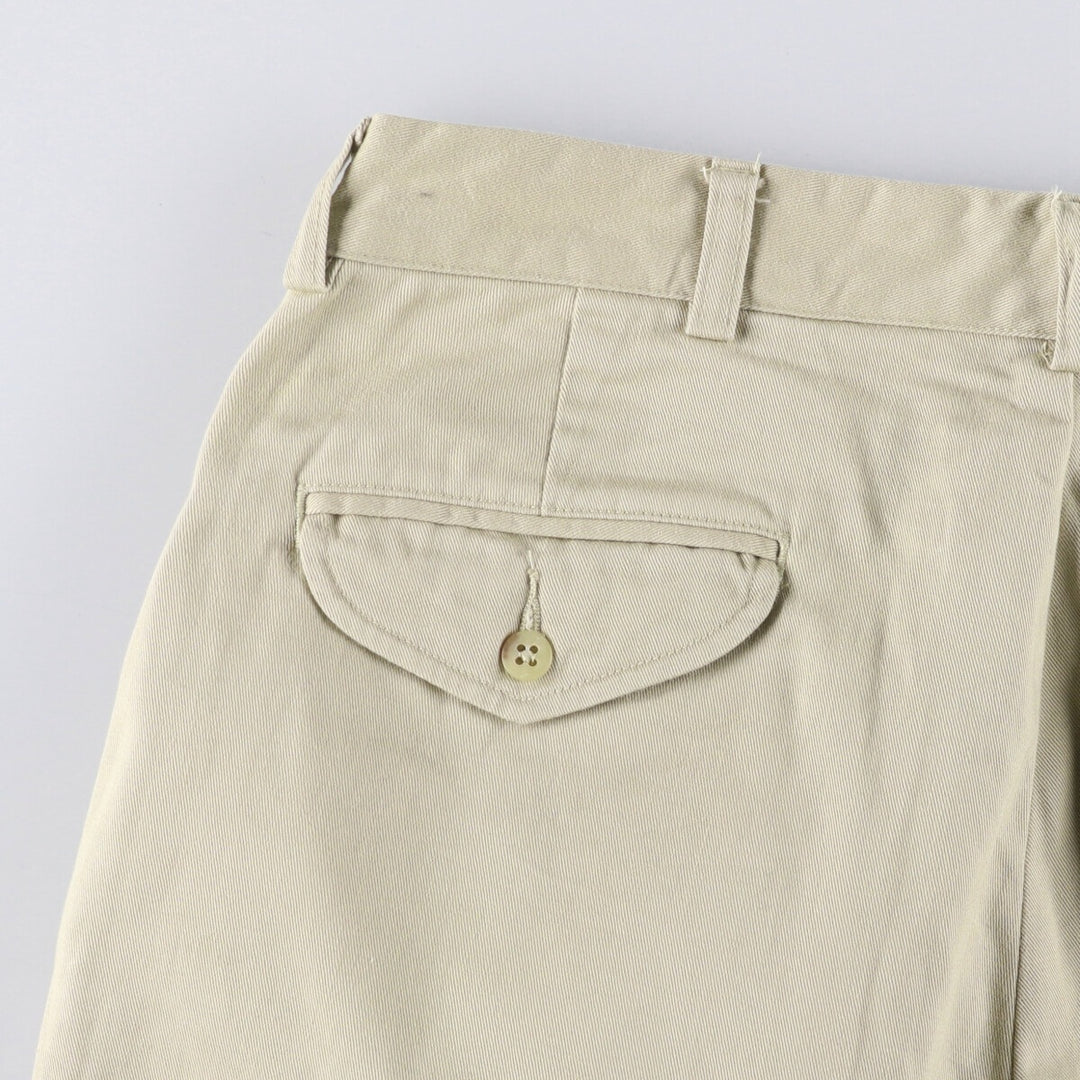 Ralph Lauren POLO by Ralph Lauren HAMMOND PANT, two-pleat chino pants, men's, W33 equivalent cotton Beige type Vintage Second Hand