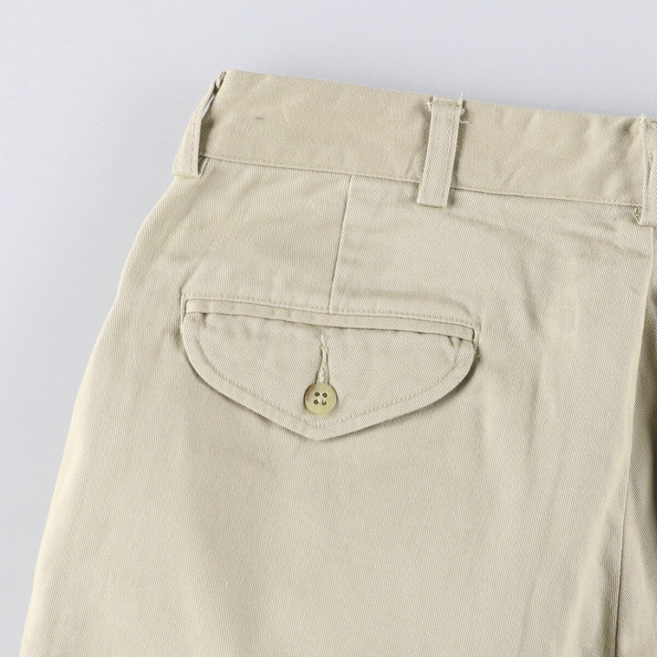 Ralph Lauren POLO by Ralph Lauren HAMMOND PANT, two-pleat chino pants, men's, W33 equivalent cotton Beige type Vintage Second Hand