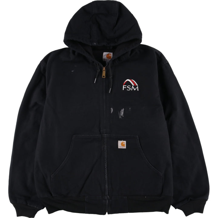 Carhartt Active Jacket Duck Full Zip Parka Made in USA Men's XL cotton black type Vintage Second Hand