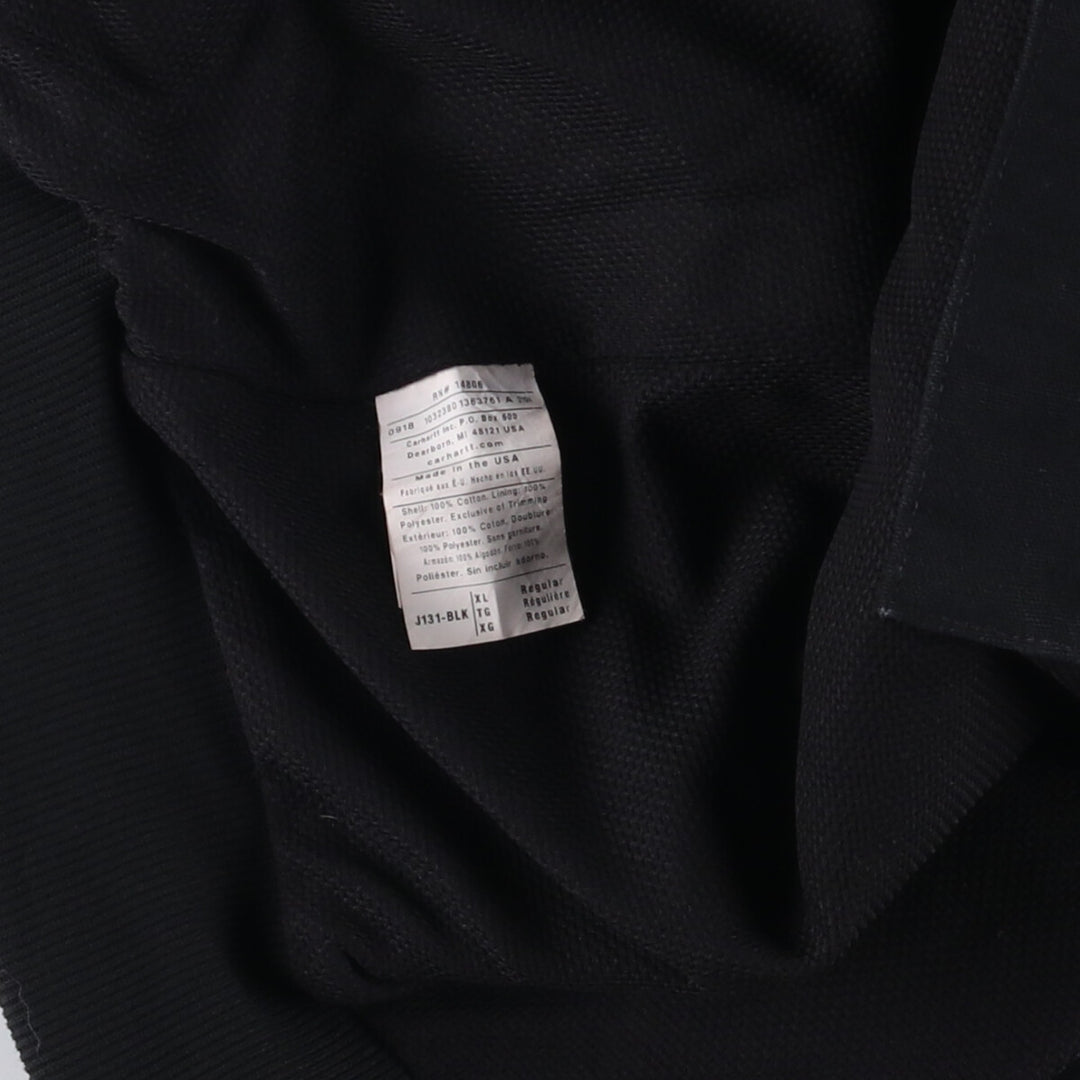Carhartt Active Jacket Duck Full Zip Parka Made in USA Men's XL cotton black type Vintage Second Hand