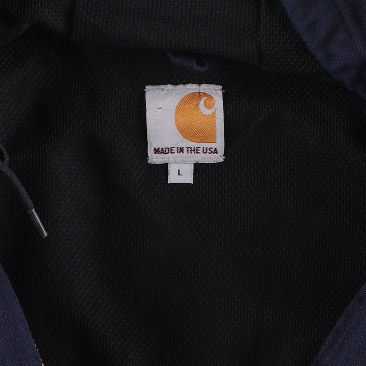 Carhartt Active Jacket Duck Full Zip Parka Made in USA Men's L size cotton navy blue type Vintage Second Hand