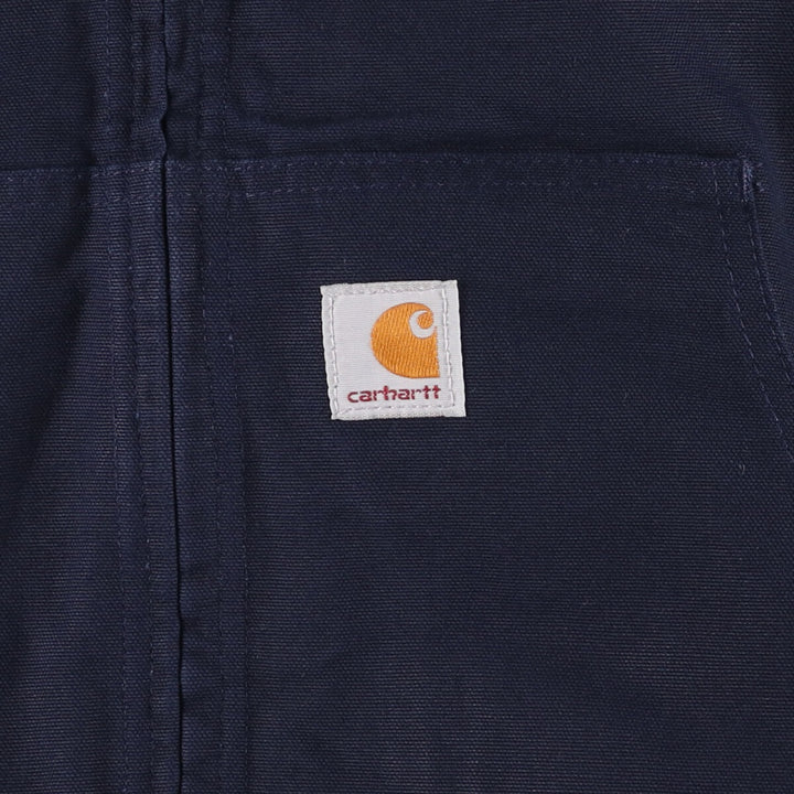 Carhartt Active Jacket Duck Full Zip Parka Made in USA Men's L size cotton navy blue type Vintage Second Hand