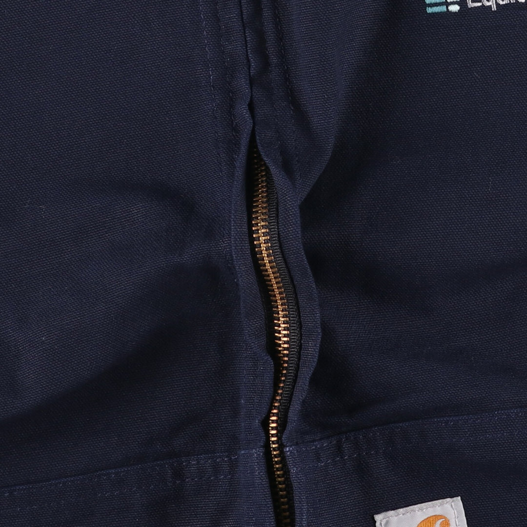 Carhartt Active Jacket Duck Full Zip Parka Made in USA Men's L size cotton navy blue type Vintage Second Hand