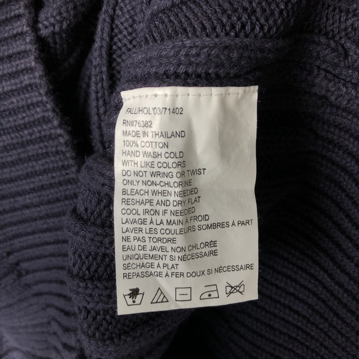 Timberland Ribbed Cotton Knit Sweater, Men's Size L cotton navy blue type Vintage Second Hand