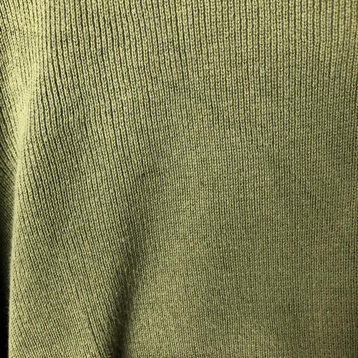 Tommy Hilfiger V-neck cotton knit sweater, men's size M cotton green type yellow green Vintage Second Hand