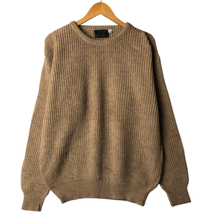 Vintage 90'S Peconic Bay Traders acrylic knit sweater, made in the USA, size L, men's acrylic beige type brown Vintage Second Hand