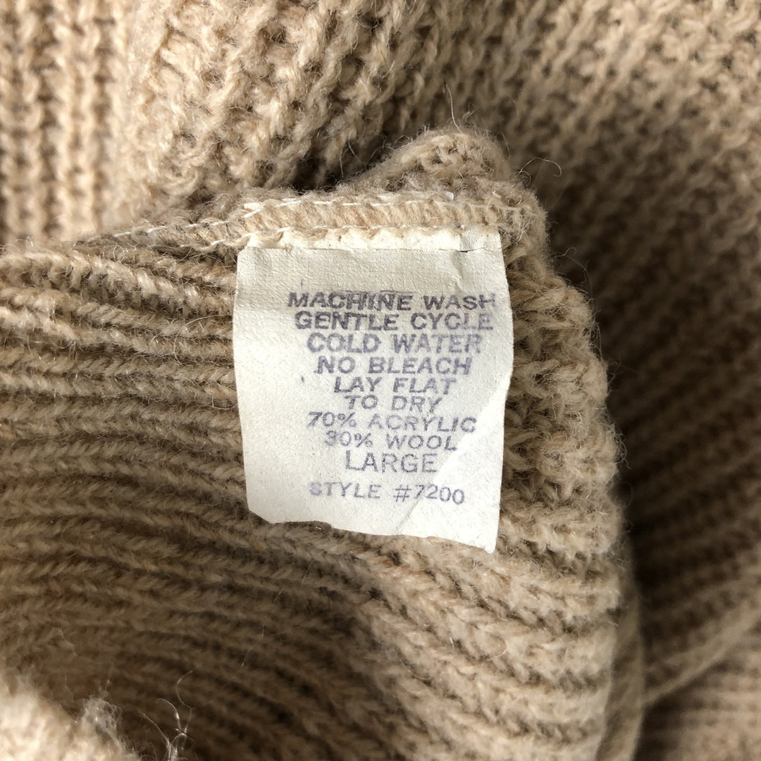 Vintage 90'S Peconic Bay Traders acrylic knit sweater, made in the USA, size L, men's acrylic beige type brown Vintage Second Hand