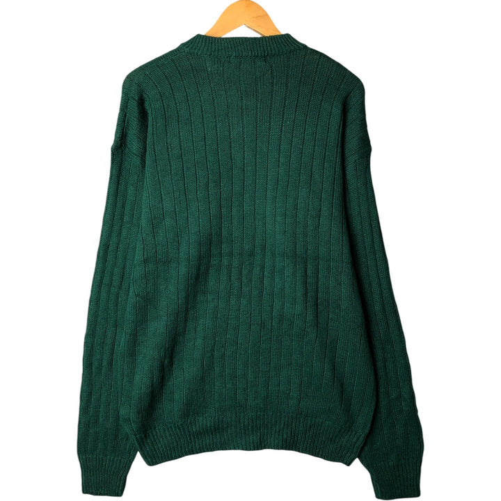 PURITAN Henley Neck Knit Sweater, Men's Size L Lamy green type Vintage Second Hand